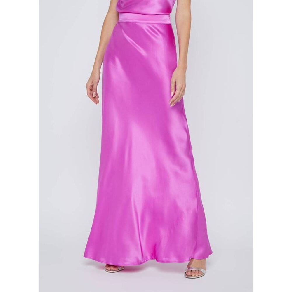 L'Agence Ryker Bias Skirt in Bright Purple US 6 NWT Quiet Luxury Event Cocktail